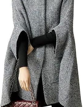 Elegant Double Breasted Poncho Coat