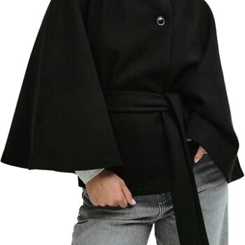 Houndstooth Collared Asymmetrical Jacket