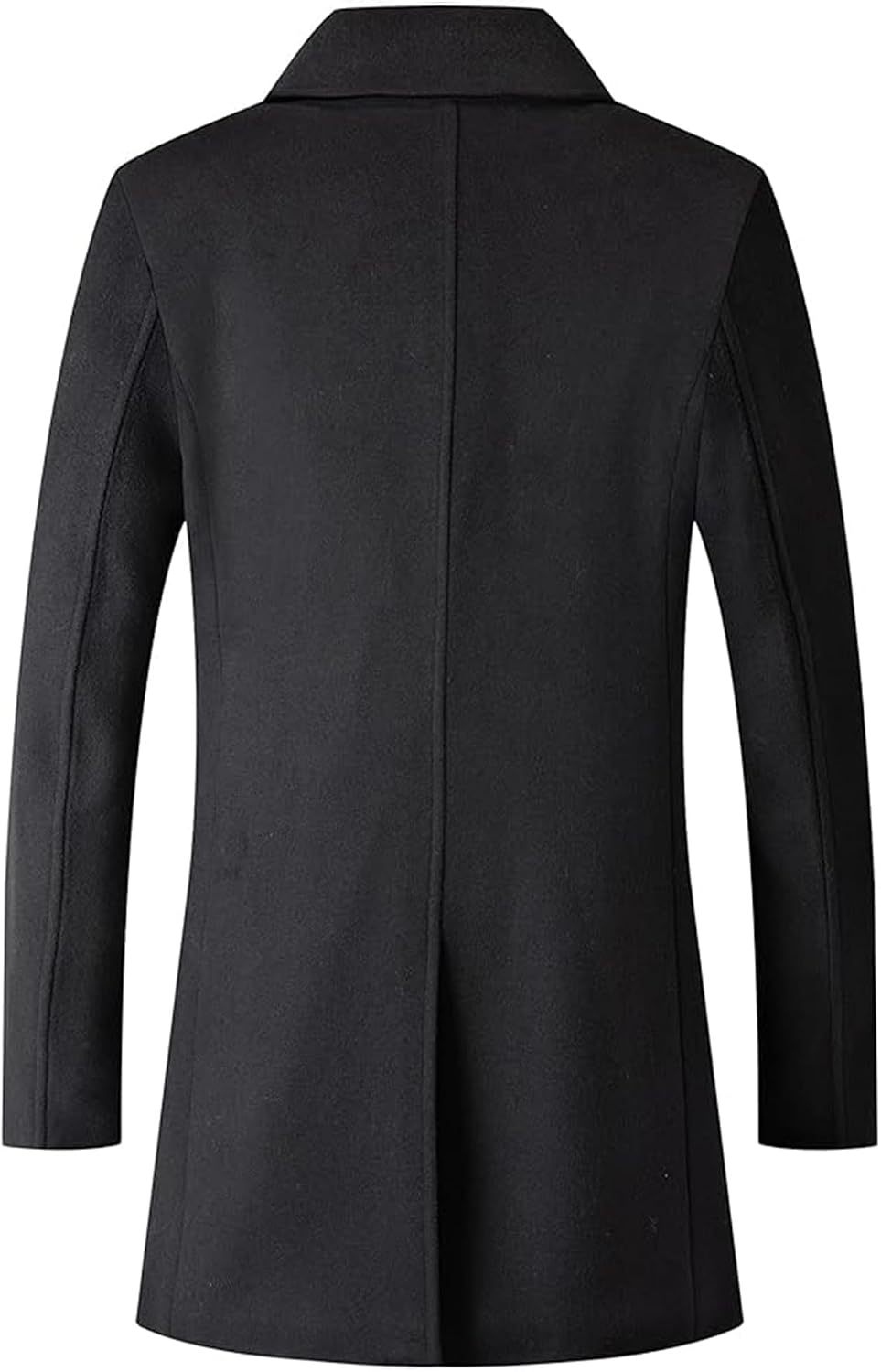 Men's Woolen Trench Coat Regular Fit Double Breasted Wool Blend Jacket Winter Pea Coat Businesss Overcoat - Image 2