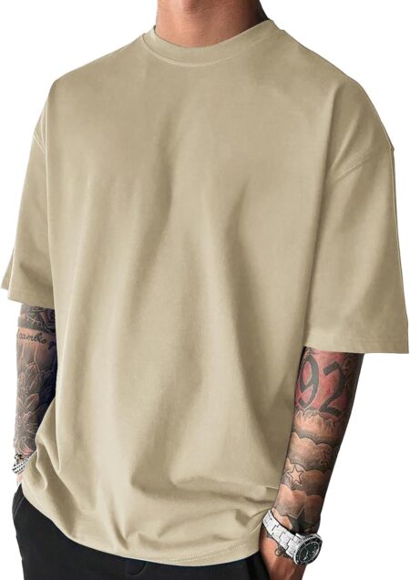 Men's Fashion Oversized Tshirts Workout Short  T-Shirt Dry Fit Lightweight Crewneck Tee Tops