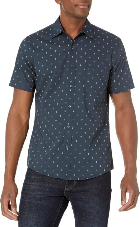 Men's Slim-Fit Short-Sleeve Print Shirt
